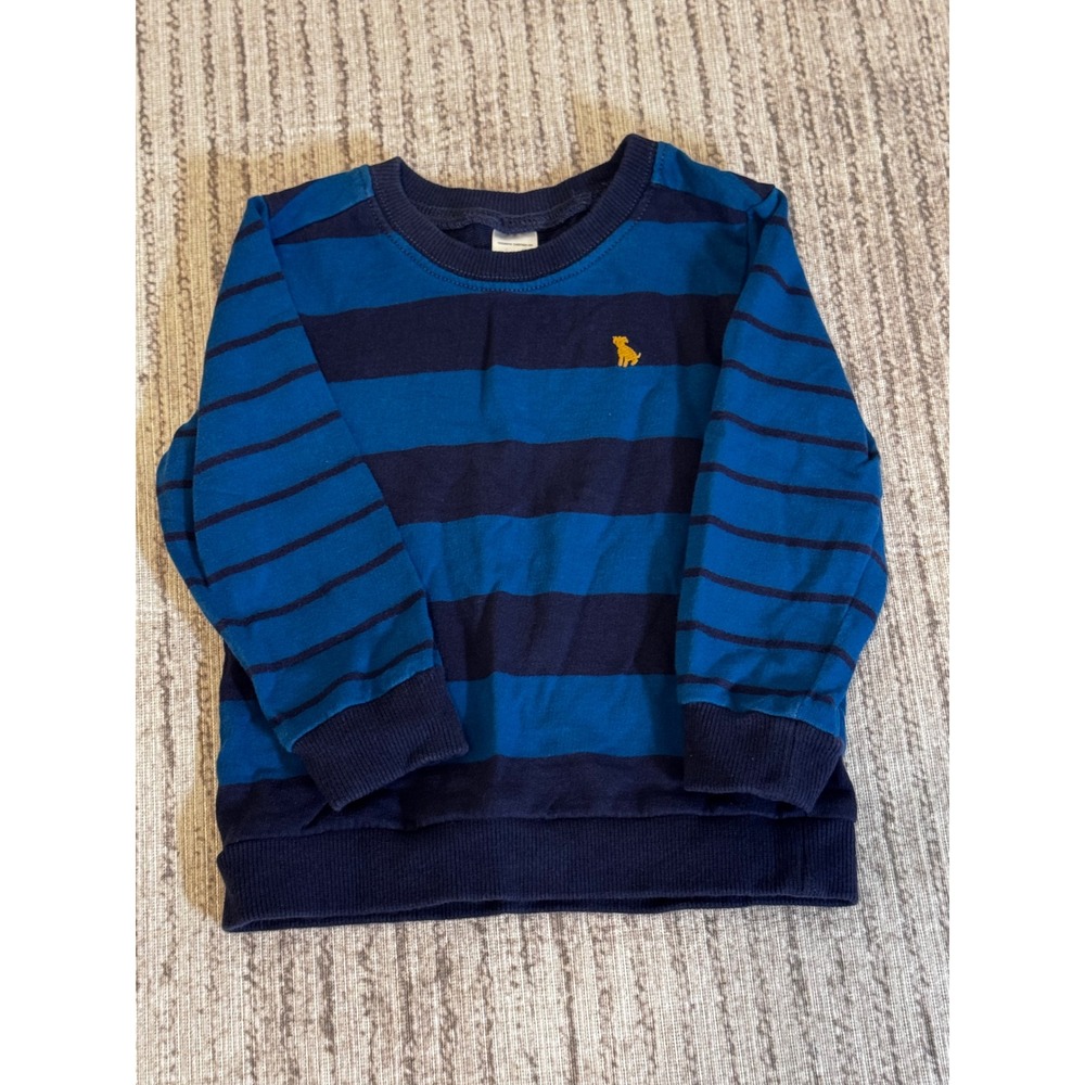 Carters Toddler Boys Blue Striped Long Sleeve Pullover Sweatshirt 24M